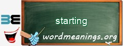 WordMeaning blackboard for starting